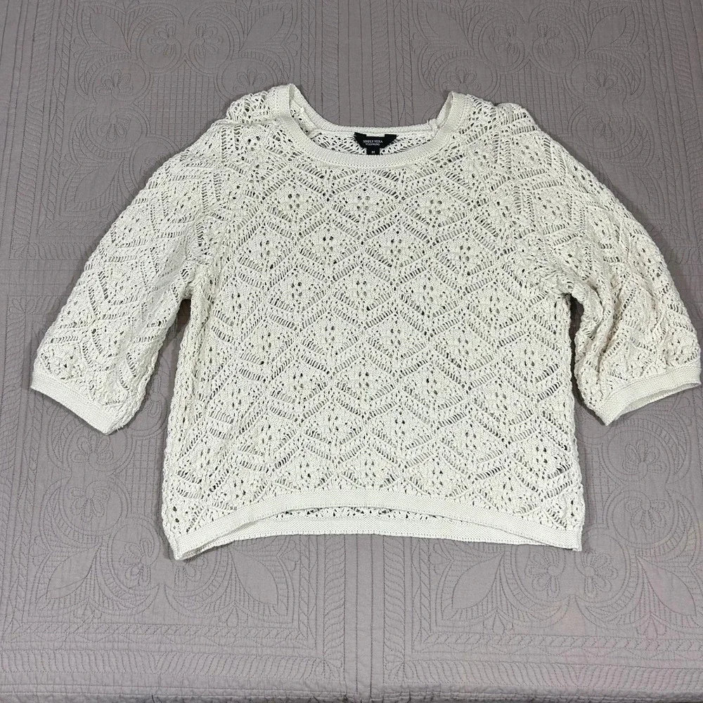 Simply Vera Women's Medium Cotton Crewneck Sweater Vera Wang